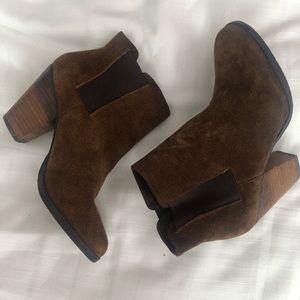 Brown Suede Vince Camuto Heeled Booties